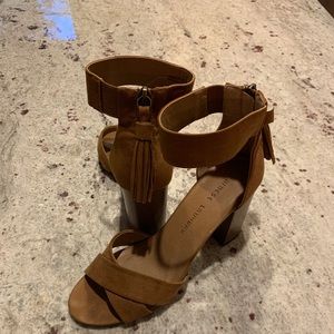 Tan Ankle-strap Heels